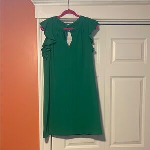 Vince Camuto Green Ruffle Sleeve Dress
